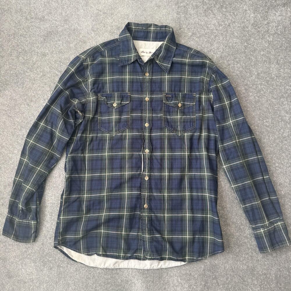 Shirt by Shirt Plaid Shirt Mens Large Blue Western Pearl Snap Long Sleeve Lined